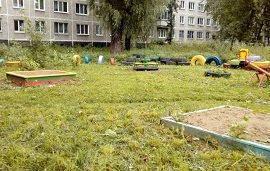 Покос травы на придомовой территории по адресу ул. Гашкова, 25